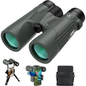 10X42 HD Binoculars for Adults with Phone Adapter, High Power Binoculars